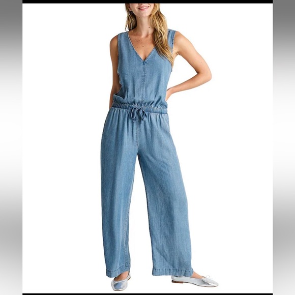 Splendid Pants - Splendid Kali Chambray Sleeveless Jumpsuit